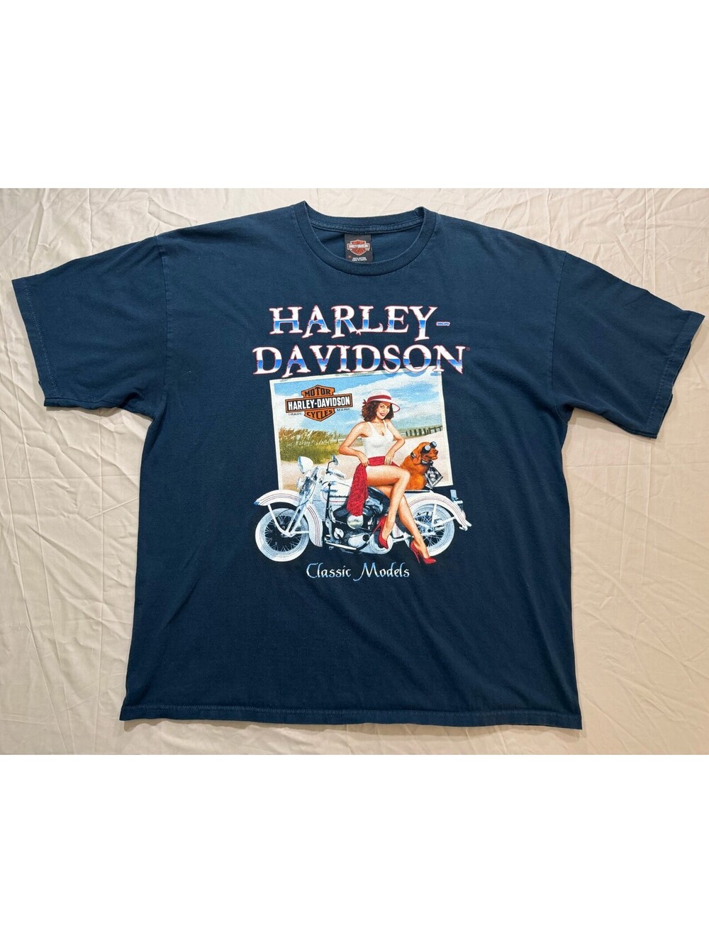 Harley Davidson Classic Models Pin Up Motorcycle T Shirt Savannah Georgia XL